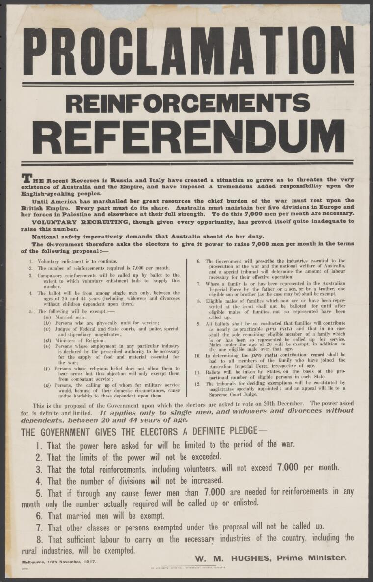 Proclamation Reinforcements Referendum