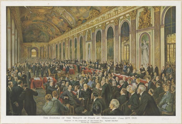 The signing of the Treaty of Peace at Versailles, June 28th, 1919 
