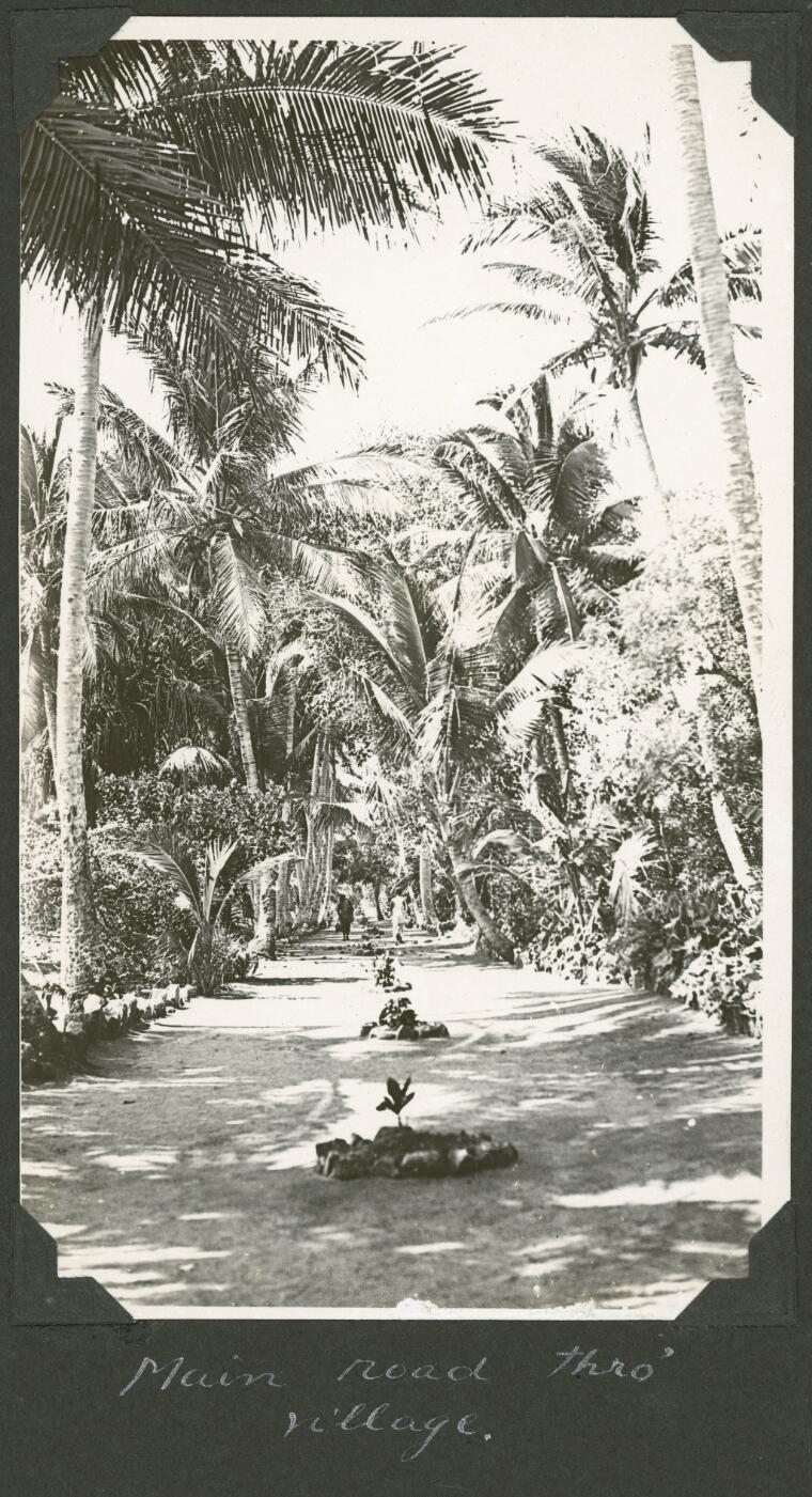 Main road through the village, Meer Island, Queensland, ca. 1928