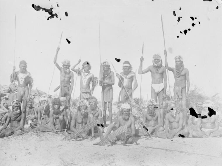 Aboriginal Men With Spears And Woomeras Western Australia Ca 1895