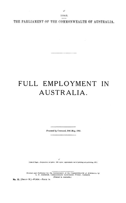 Full employment in Australia
