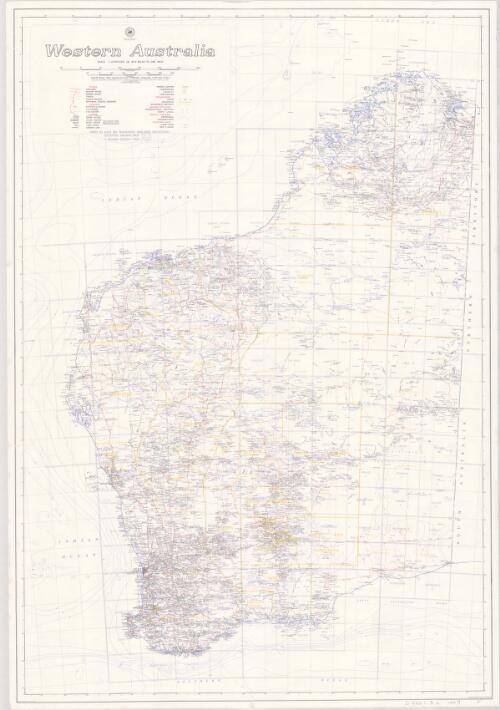 Western Australia index to maps on transverse Mercator projection [cartographic material] / compiled and drawn in the Mapping Section, Surveys and Mapping Branch, Mines Department Perth W.A
