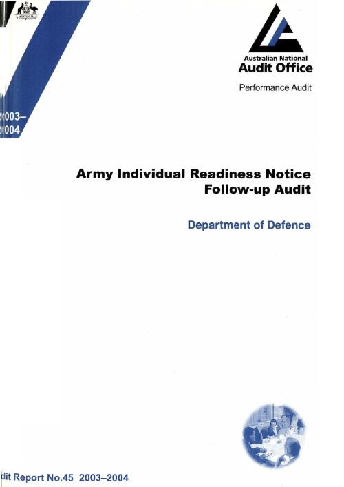 Army individual readiness notice : follow-up audit : Department of Defence / the Auditor-General