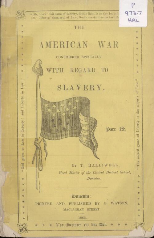 The American war considered specially with regard to slavery. part II