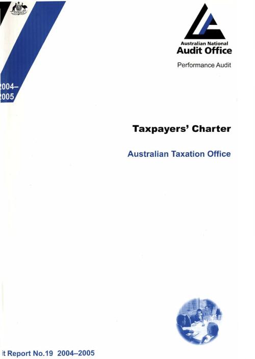 Taxpayers' charter : Australian Taxation Office / the Auditor-General