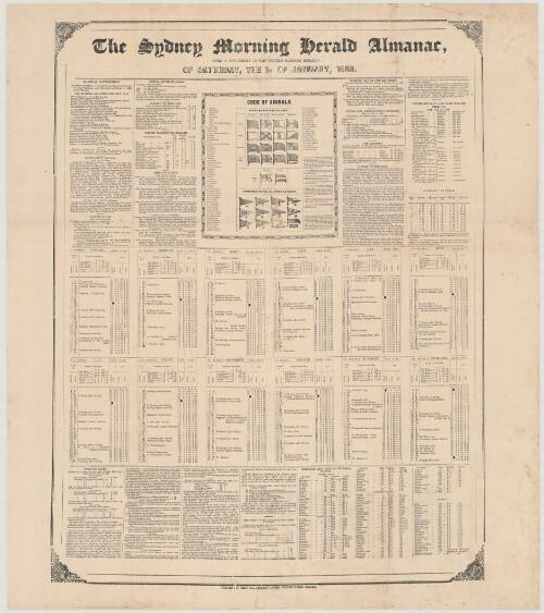 Sydney Morning Herald Almanac : being a supplement to the "Sydney Morning Herald" of Saturday, the 1st of January, 1853