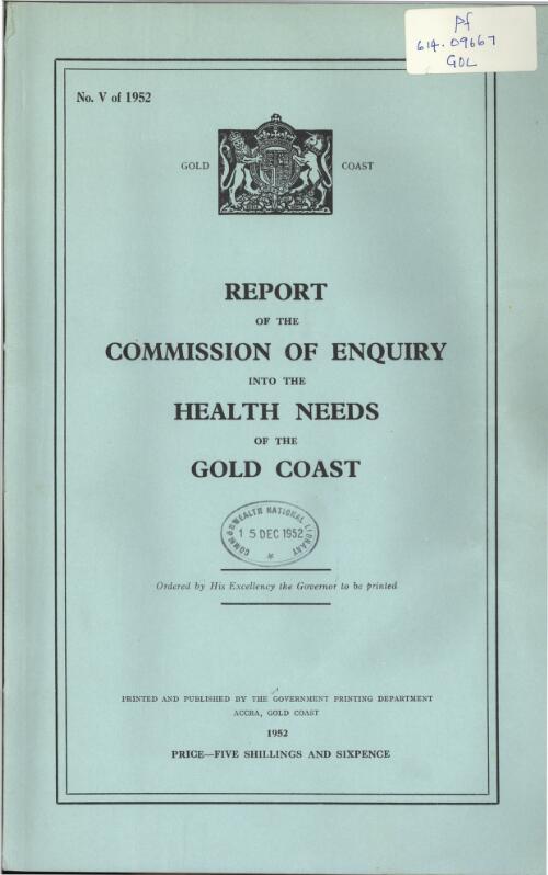 Report of the Commission of Enquiry into the Health Needs of the Gold Coast