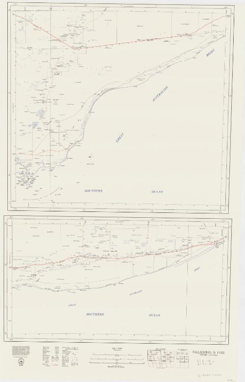 [Western Australia 1:500 000]. [SI 51-E and SI 52-W), Balladonia & Eyre, Western Australia [cartographic material] / cartography by the Mapping Branch, Surveyor General's Division, Department of Lands and Surveys