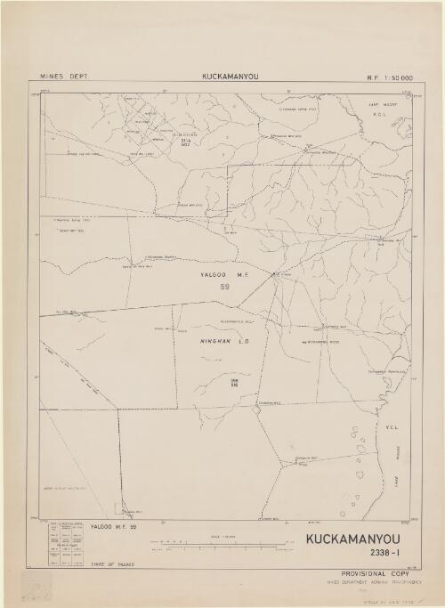 Mines Dept. R.F. 1:50 000 : [Western Australia]. 2338-I, Kuckamanyou [cartographic material]