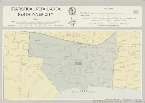 Statistical retail area Perth inner city [cartographic material] : [as at 31 December 1968] / prepared for the Bureau of Census and Statistics by the Division of National Mapping, Department of National Development