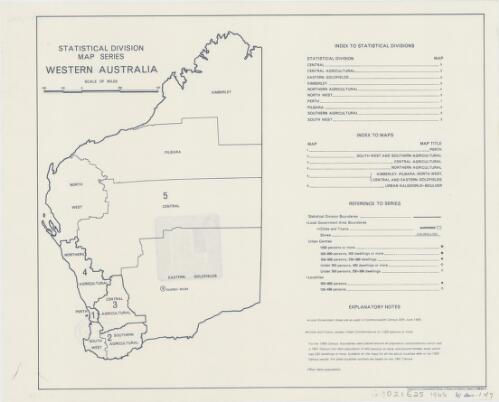 Statistical division map series Western Australia [cartographic material] : [1966] / prepared by the Commonwealth Bureau of Census and Statistics