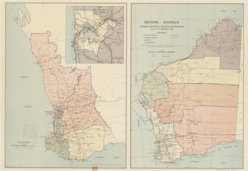 Western Australia showing statistical districts and divisions as at 1st January 1955 [cartographic material] / prepared by the Mapping Branch, Department of Lands and Surveys, Perth, Western Australia