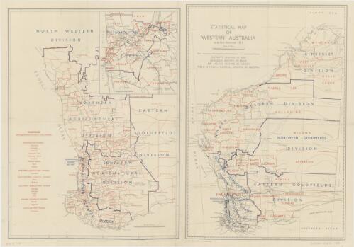 Statistical map of Western Australia as at 31st December 1951 [cartographic material]