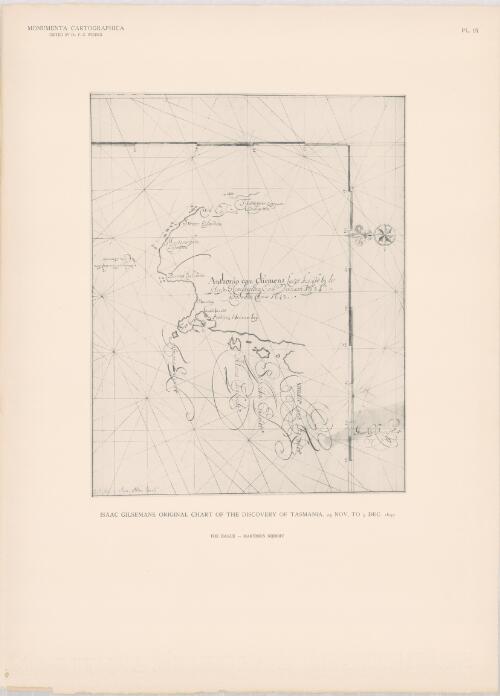 The original chart of the discovery of Tasmania by Isaac Gilsemans [cartographic material]