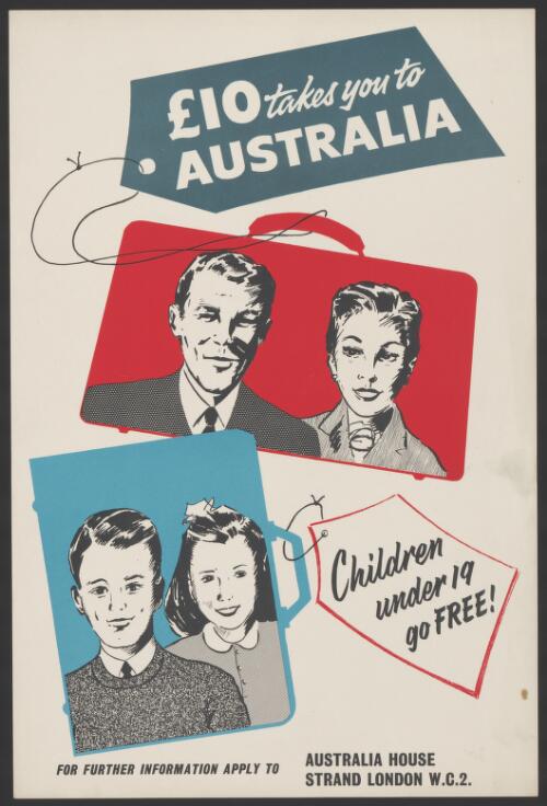 £10 takes you to Australia : children under 19 go free!