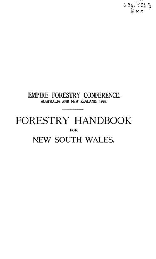 Forestry handbook for New South Wales / prepared by the Forestry Commission of New South Wales