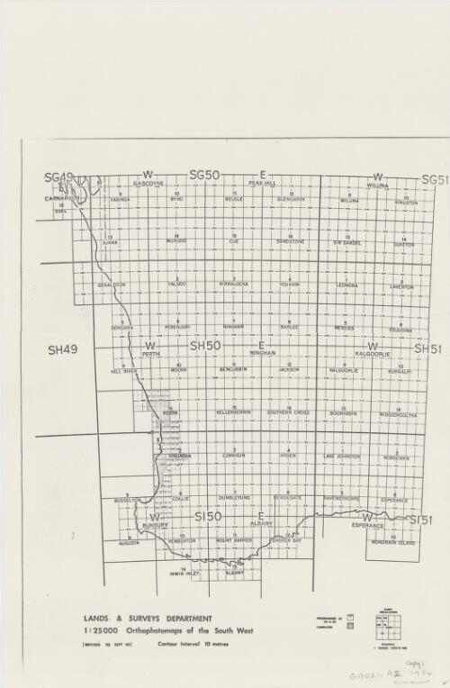 1:25 000 orthophoto maps of the South West [cartographic material] : [Western Australia] / Lands & Surveys Department