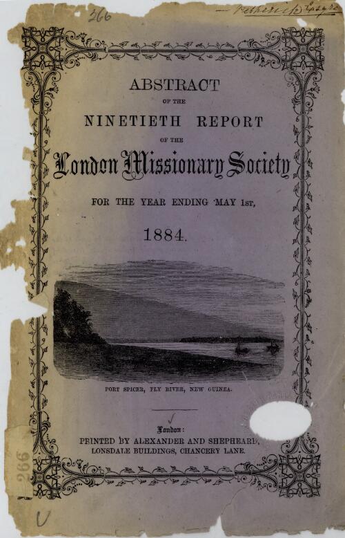 Abstract of the ... report of the London Missionary Society for the year ending