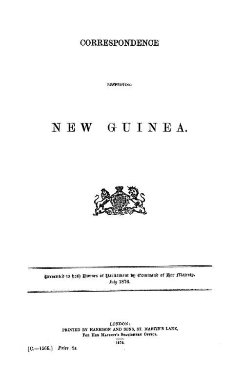 Correspondence respecting New Guinea