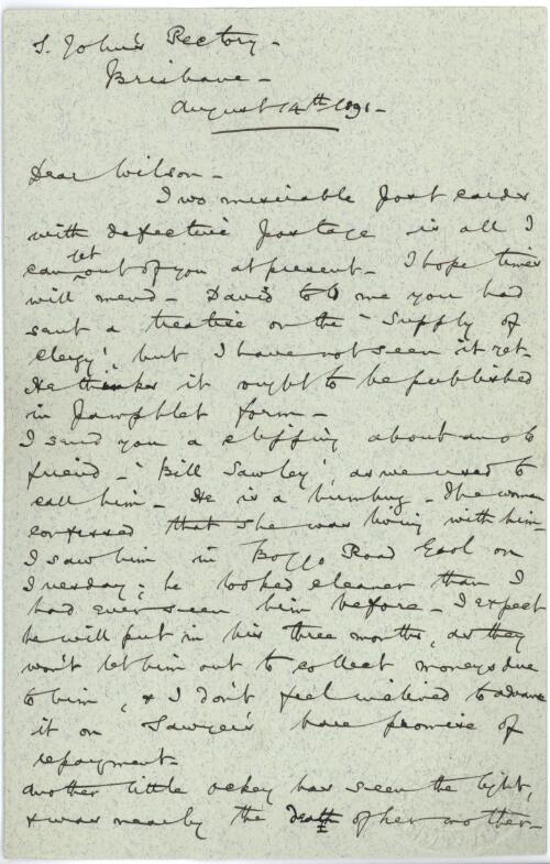 Correspondence, 1885-1892 [manuscript]