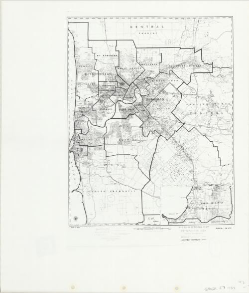 Map of Western Australia, 1955, assembly districts, local authorities [cartographic material] / Lands & Surveys Department