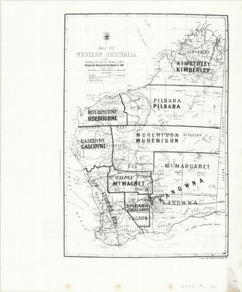 Map of Western Australia 1929, existing boundaries shewn in blue, proposed boundaries shewn in red [cartographic material] : [election districts] / Dept. of Lands & Surveys, Western Australia