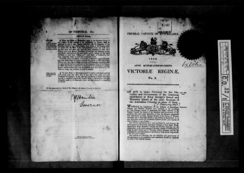 Australia: (General) Acts CO 12, 1886-1897 [microform]/ as filmed by the AJCP
