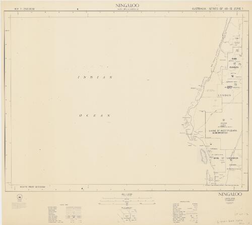 R.F. 1:250 000 : [Western Australia cadastral series]. SF 49-12 Zone 1, Ningaloo, Western Australia [cartographic material] / Western Australia Dept. of Lands & Surveys