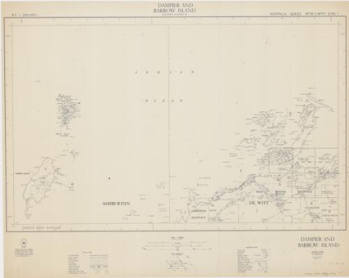 R.F. 1:250 000 : [Western Australia cadastral series]. SF 50-2 & Pt 1 Zone 1, Dampier and Barrow Island, Western Australia [cartographic material] / Western Australia Dept. of Lands & Surveys, Surveyor Generals Division