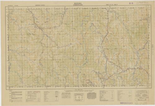 Boonara, Queensland / reproduction: L.H.Q. Cartographic Coy., Aust. Survey Corps, August 1944 ; drawing: Survey Office, Department of Public Lands, Queensland ; survey & compilation: From surveys, Office records by the Survey Office, Department of Public Lands, Queensland, under the direction of Aust. Army Survey Service