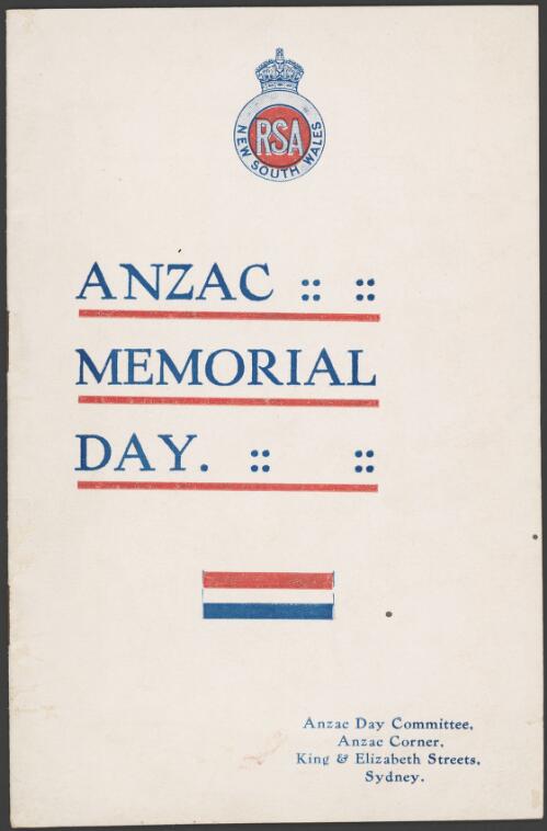 Anzac memorial day / Anzac Day Committee