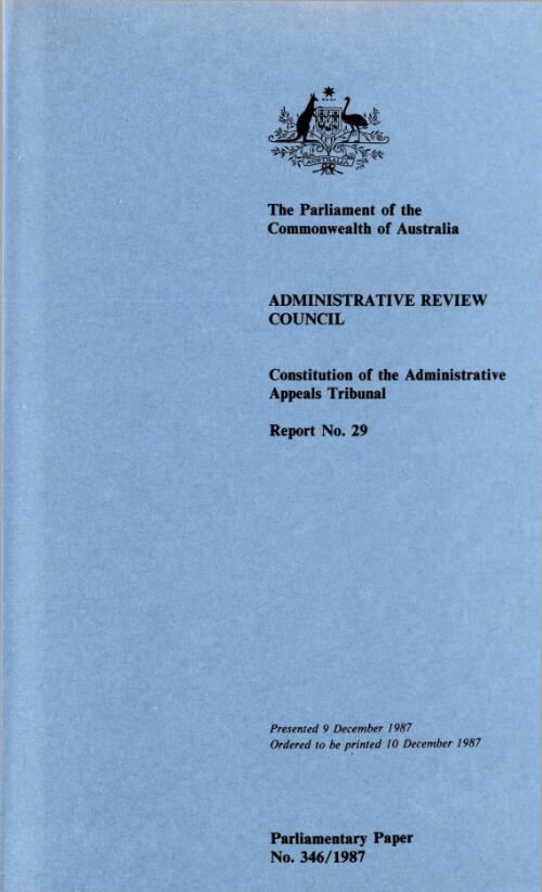 Constitution of the Administrative Appeals Tribunal / Administrative Review Council