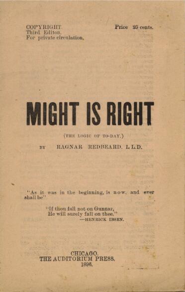 Might is right (The logic of to-day)