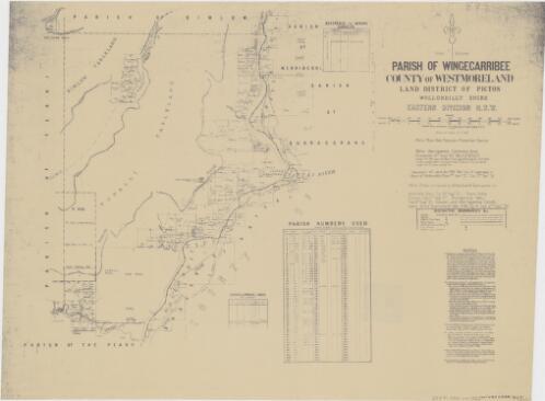 Parish of Wingecarribee, County of Westmoreland [cartographic material] : Land District of Picton, Wollondilly Shire, Eastern Division N.S.W. / compiled, drawn and printed at the Department of Lands, Sydney N.S.W