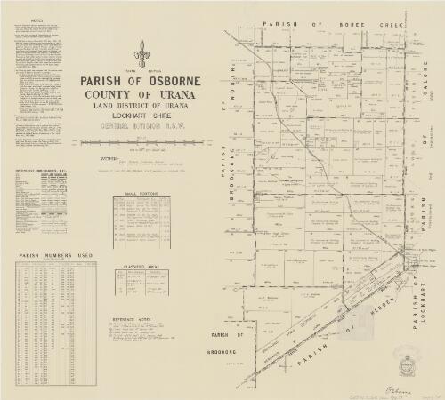 Parish of Osborne, County of Urana [cartographic material] : Land District of Urana, Lockhart Shire, Central Division N.S.W. / compiled, drawn & printed at the Department of Lands, Sydney, N.S.W