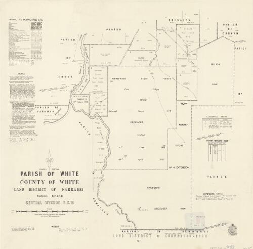 Parish of White, County of White [cartographic material] : Land District of Narrabri, Namoi Shire, Central Division N.S.W. / compiled, drawn & printed at the Department of Lands, Sydney, N.S.W