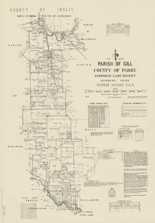 Parish of Gill, County of Parry [cartographic material] : Tamworth Land District, Cockburn Shire, Eastern Division N.S.W. / compiled, drawn and printed at the Department of Lands, Sydney N.S.W