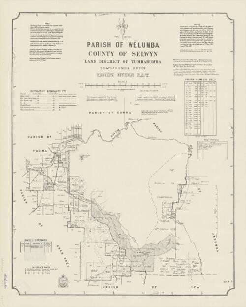 Parish of Welumba, County of Selwyn [cartographic material] : Land District of Tumbarumba, Tumbarumba Shire, Eastern Division N.S.W. / compiled, drawn and printed at the Department of Lands, Sydney, N.S.W
