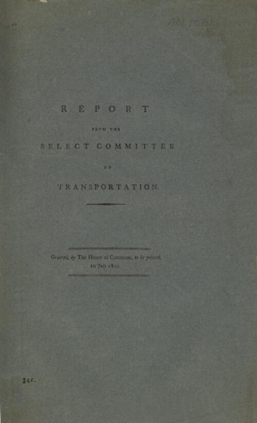 Report from the Select Committee on Transportation