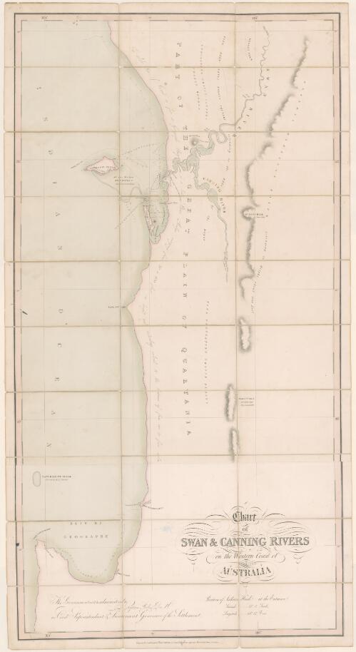 Chart of Swan & Canning rivers on the western coast of Australia