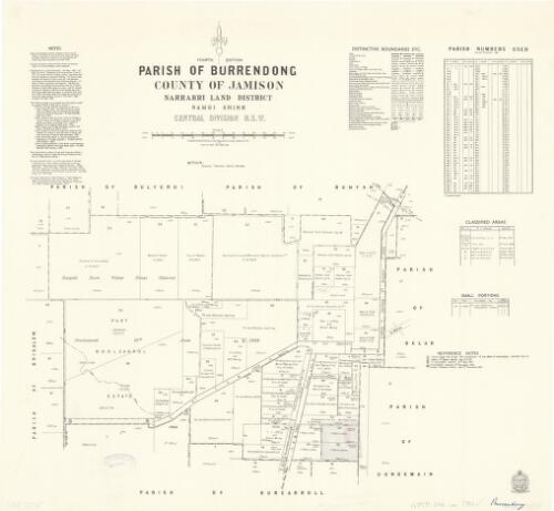 Parish of Burrendong, County of Jamison, Narrabri Land District, Namoi Shire, Central Division N.S.W. / compiled, drawn & printed at the Department of Lands, Sydney, N.S.W
