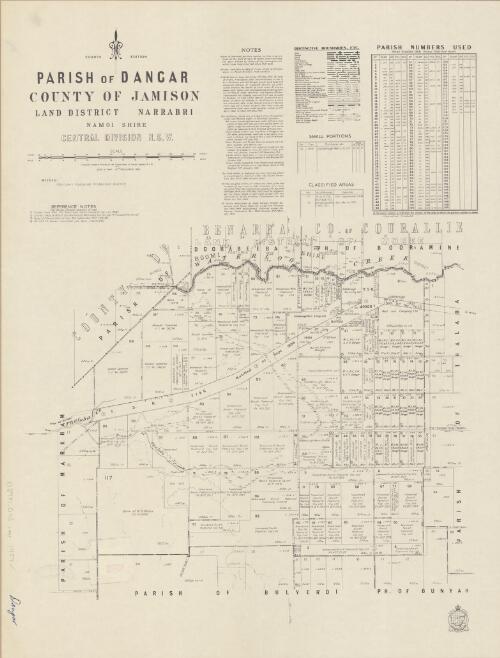 Parish of Dangar, County of Jamison, Land District of Narrabri, Namoi Shire, Central Division N.S.W. / compiled, drawn & printed at the Department of Lands, Sydney, N.S.W