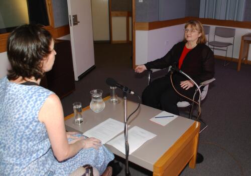 Sally Grant  interviewing Teresa Horsburgh at the National Library of Australia, 13 January 2004 [picture] / Loui Seselja