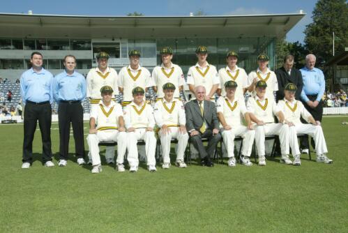 Prime Minister's XI cricket match, Australia versus India, Manuka Oval, Canberra, 28th January 2004 [picture] / Greg Power