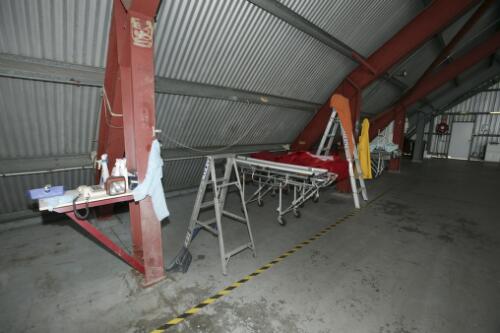 Stretchers and medical equipment at the Royal Flying Doctor Service of Australia's hangar, Cairns Airport, Cairns, Queensland, 16 June 2005 [picture] / Loui Seselja