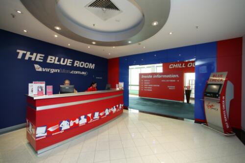 Foyer of Virgin Blue's lounge "The Blue Room", Tullamarine Airport, Melbourne, 21 June 2005 [picture] / Damian McDonald
