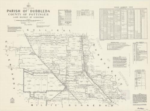 Parish of Dubbleda, County of Pottinger [cartographic material] : Land District of Gunnedah / compiled, drawn and printed at the Department of Lands, Sydney N.S.W