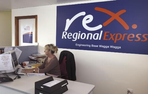 Reception at Regional Express's (Rex) engineering base, Wagga Wagga Airport, 5 July 2005 [picture] / Loui Seselja