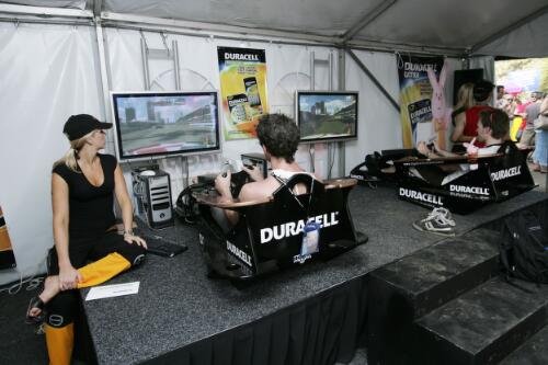Off-track driving games amusement area at the Lexmark Indy 300, Gold Coast, Queensland, October 2005 [picture] / Greg Power