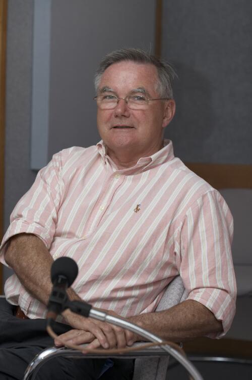 Collection of portraits of Ross Burns taken during an oral history interview by Michael Wilson at the National Library of Australia, 23 January 2007 [picture] / Damian McDonald